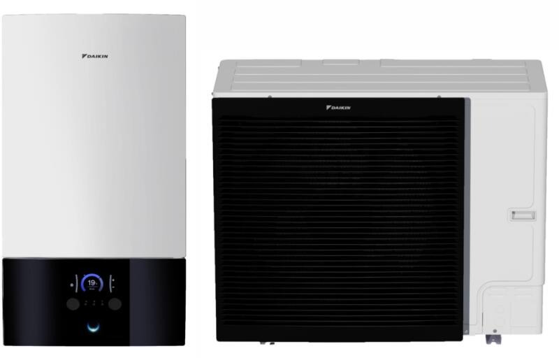 Pompa de caldura Daikin Altherma 3 R W pentru incalzire 16kW si incalzitor de rezerva 9 kW, ERLA16DW17-EBBH16D9W