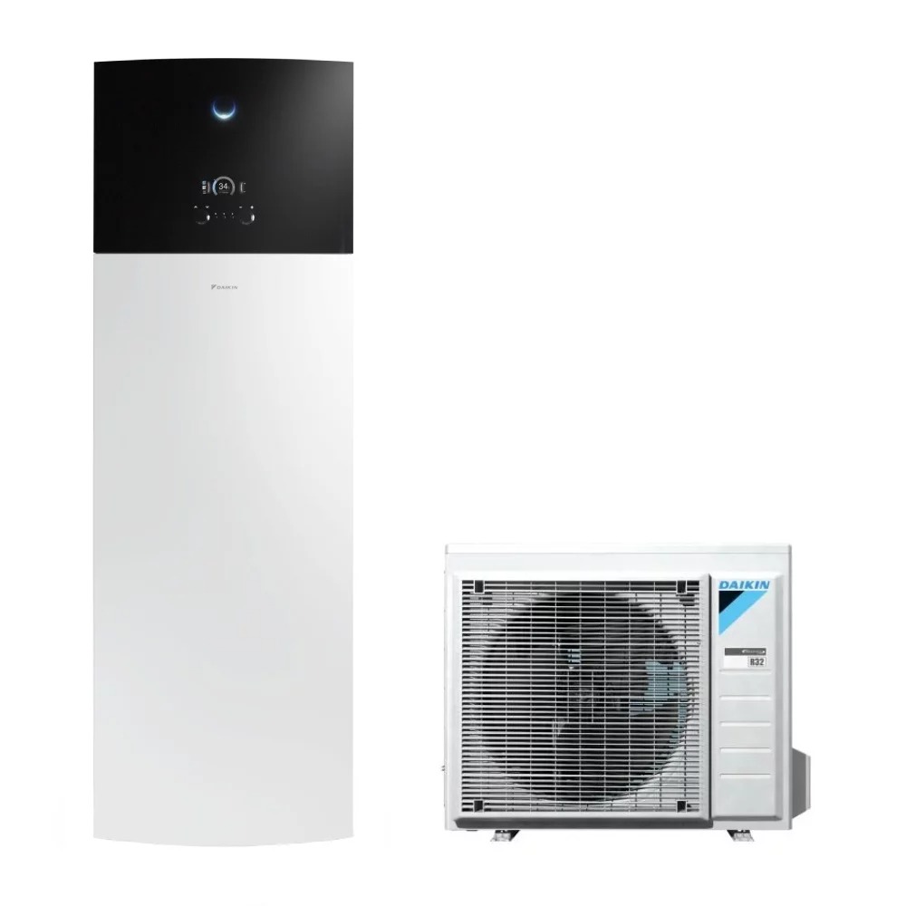 Pompa de caldura Daikin Altherma 3 R F bizonala pentru incalzire si ACM 4kW, rezervor 180L si incalzitor de rezerva 6kW, ERGA04EV-EHVZ04S18E6V