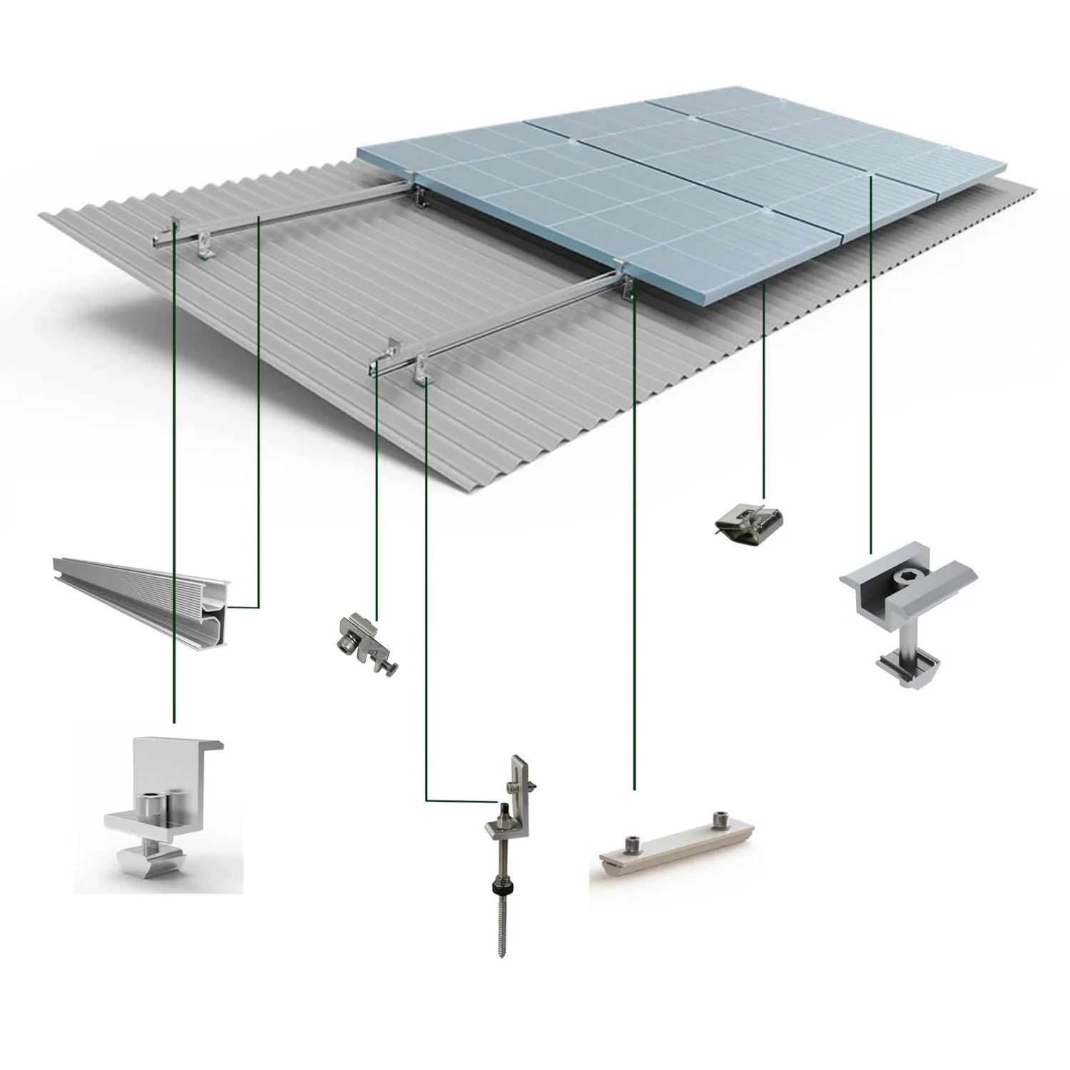 Sistem de prindere pe acoperis tabla pentru panourile fotovoltaice