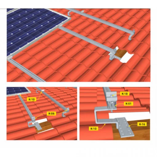Sistem de prindere pe acoperis tigla pentru panourile fotovoltaice